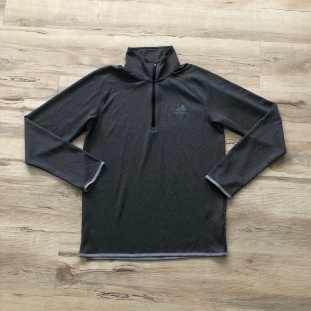 adidas Men's Dark Gray Quarter Zip Pullover